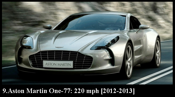 09.Aston Martin One-77 220 mph 2012-2013